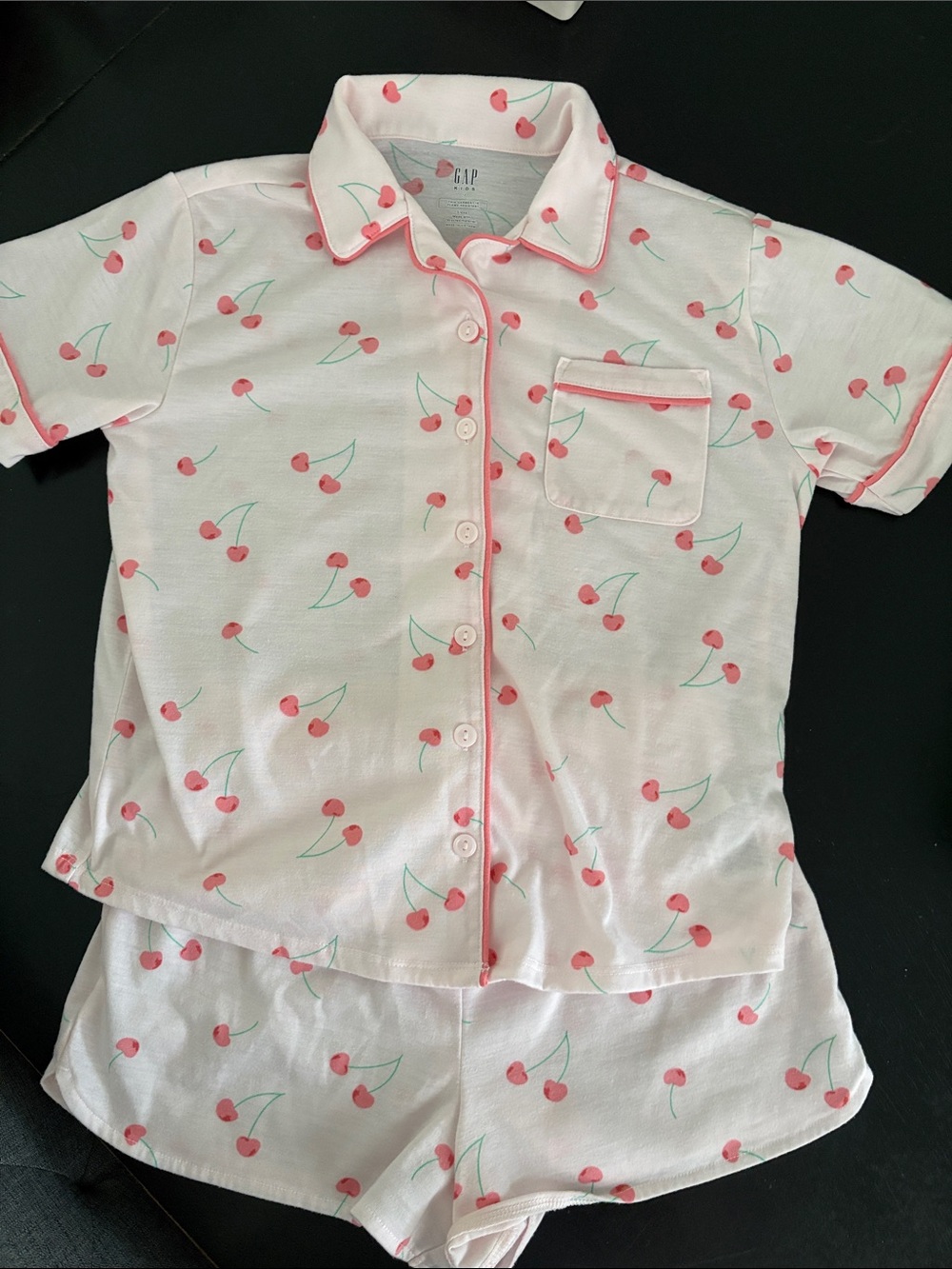 GAP Pink Cherry-Print Short Pajama Set
